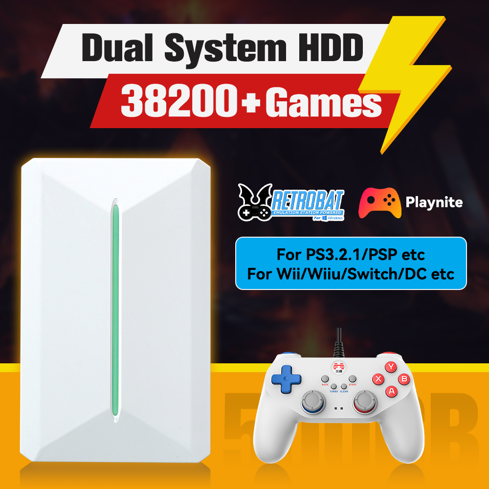 Pc Gaming Emulator - Retrobat＆Playnite System HDD Retro Game Console