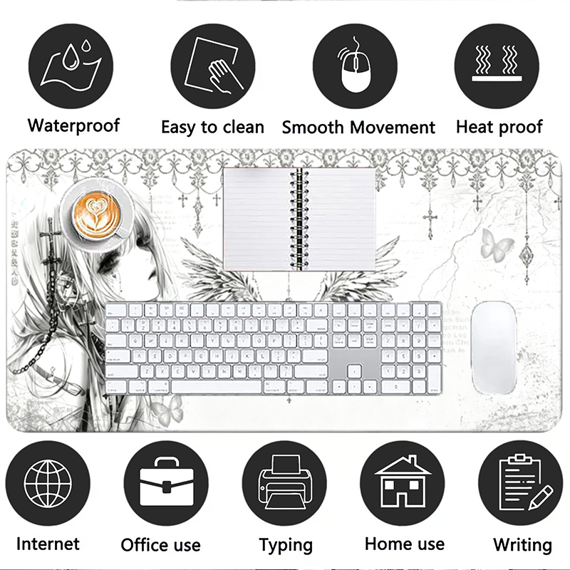 Leather Mousepad Black White A - đánh giá và giá Pc Gaming Aesthetic