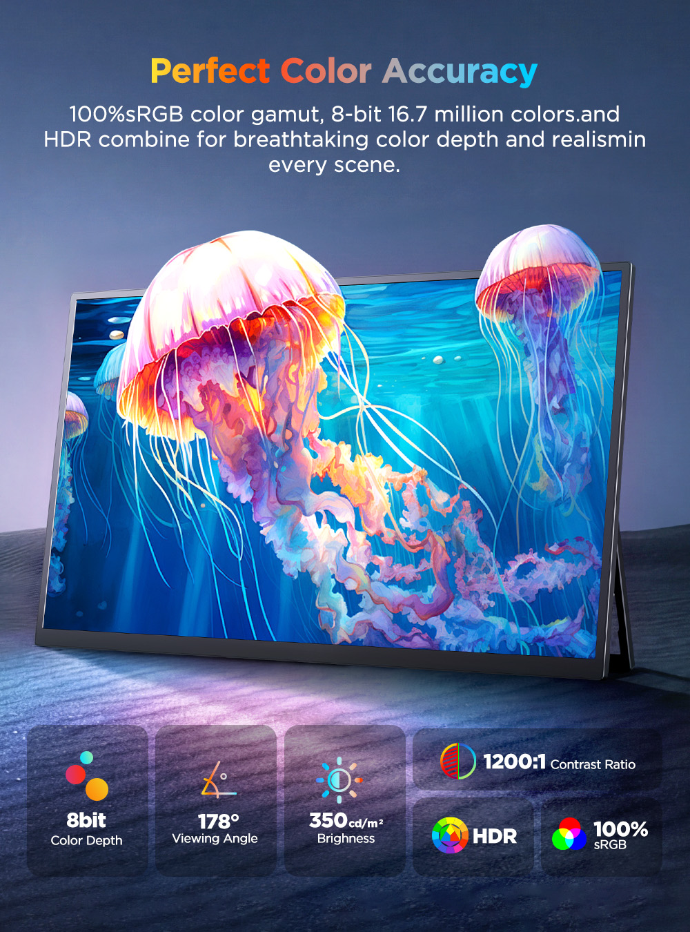 UPERFECT UColor J1 15.7 Inch 4 - đánh giá và giá Pc Gaming Y Monitor